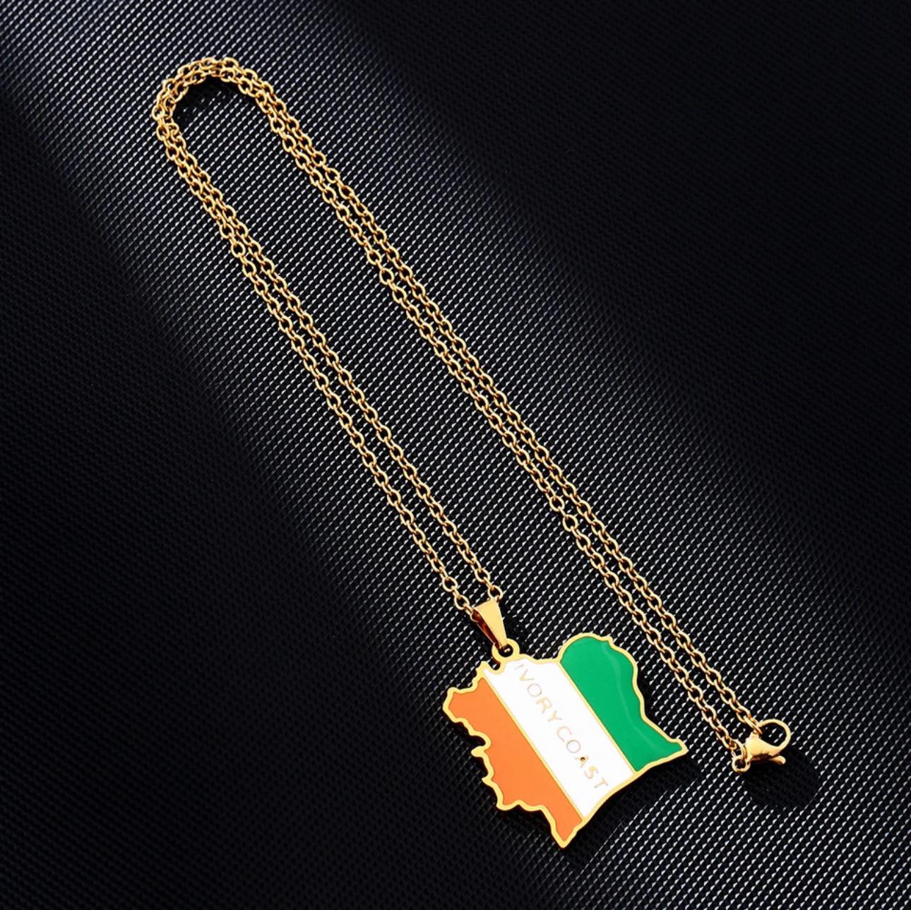 Ivory Coast Flag Necklace