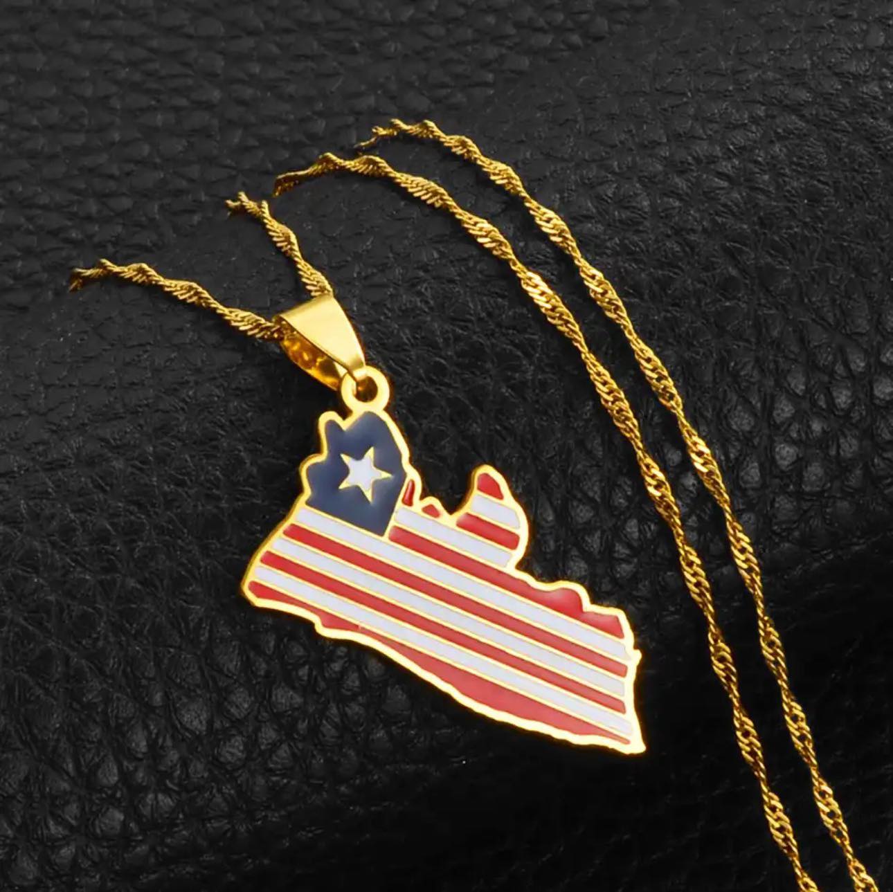 Liberia Flag Necklace