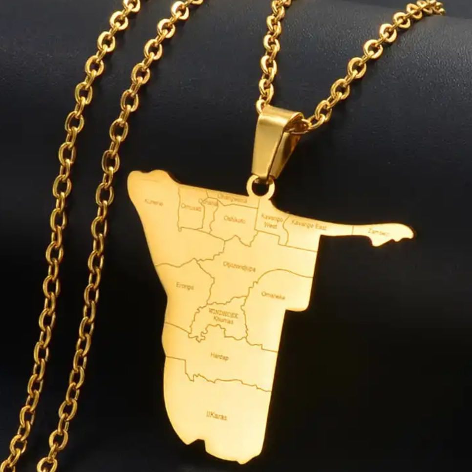 Namibia Map & Cities Necklace
