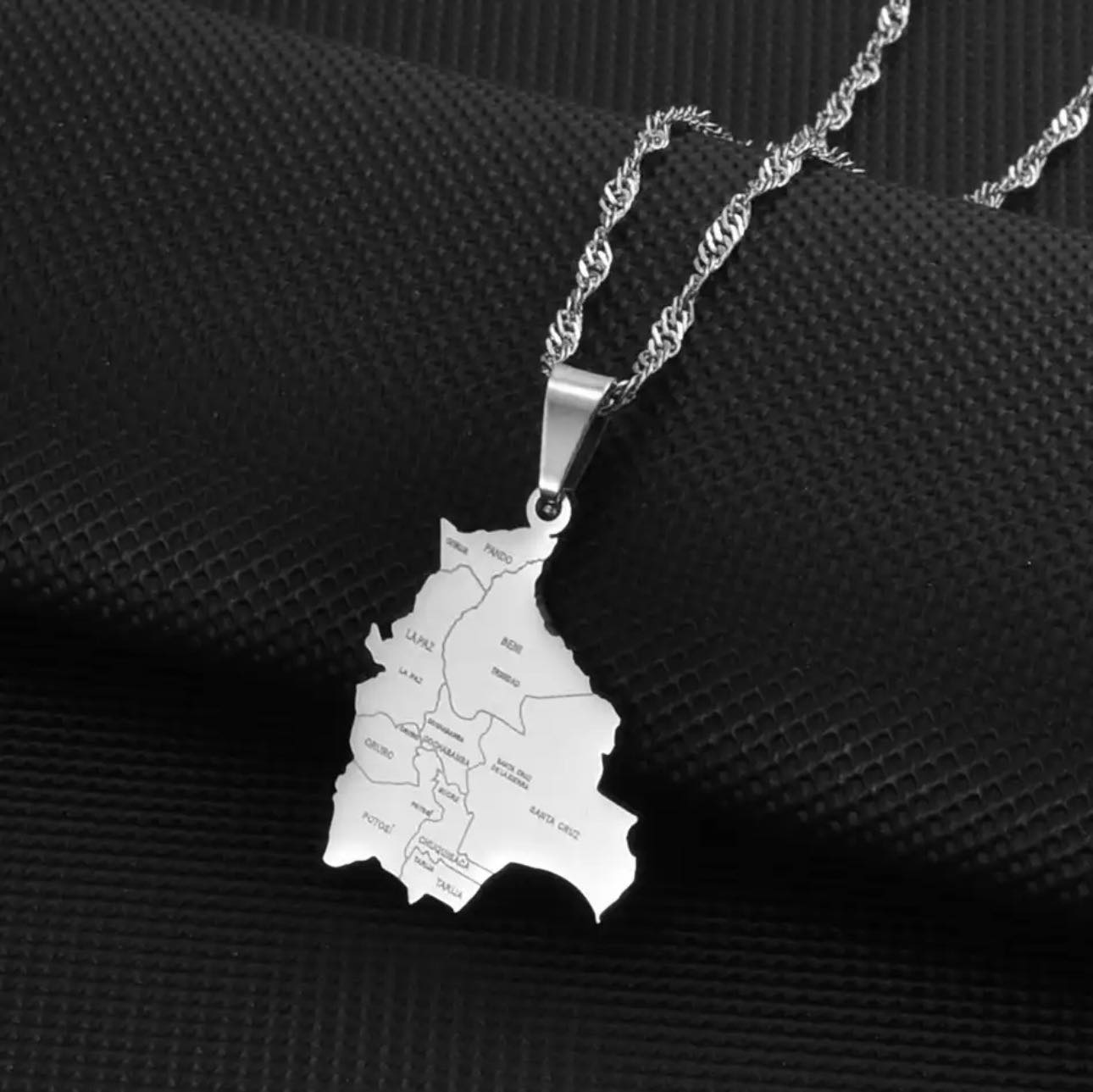 Bolivia Map & Cities Necklace