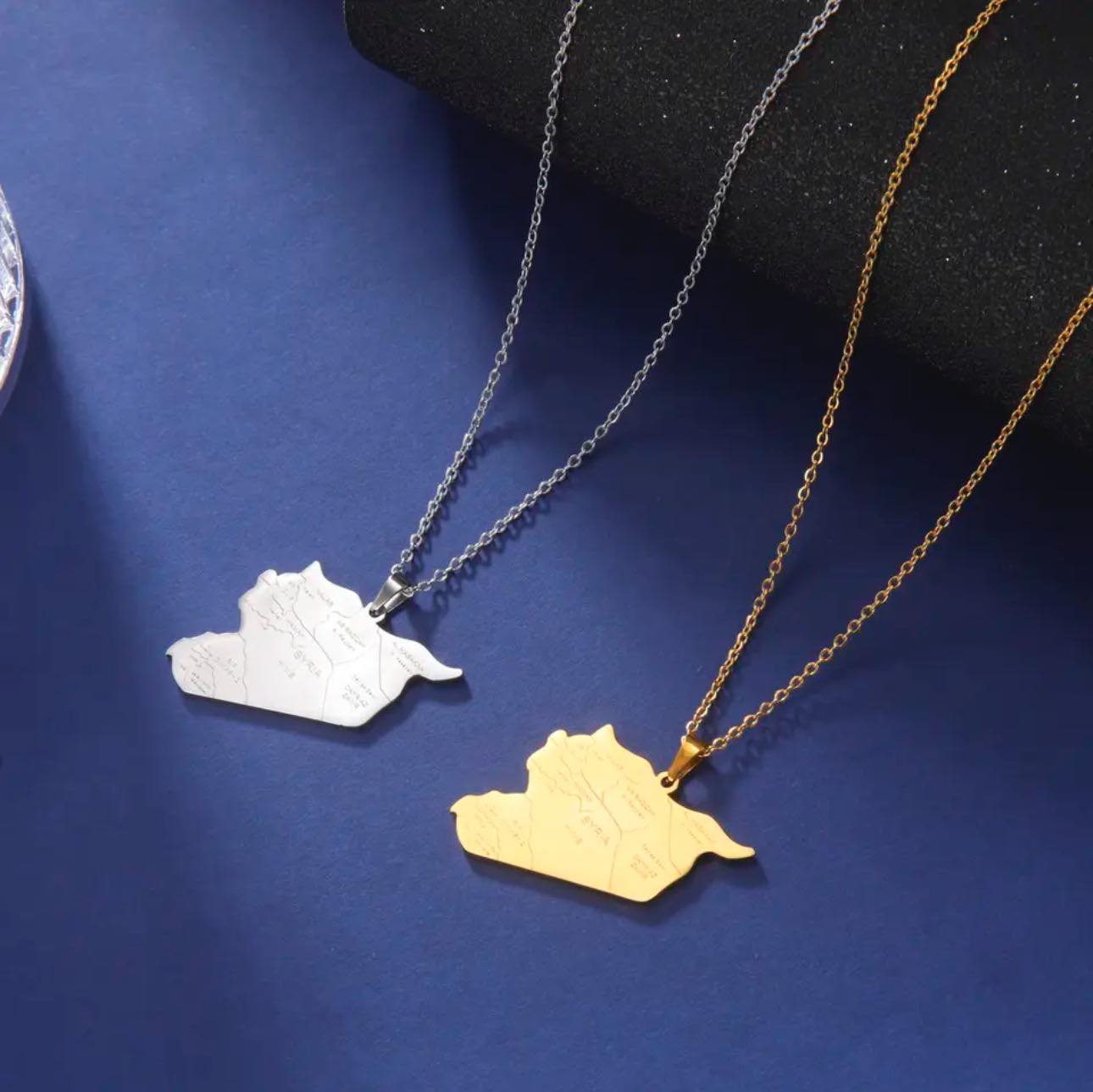Syria Map & Cities Necklace