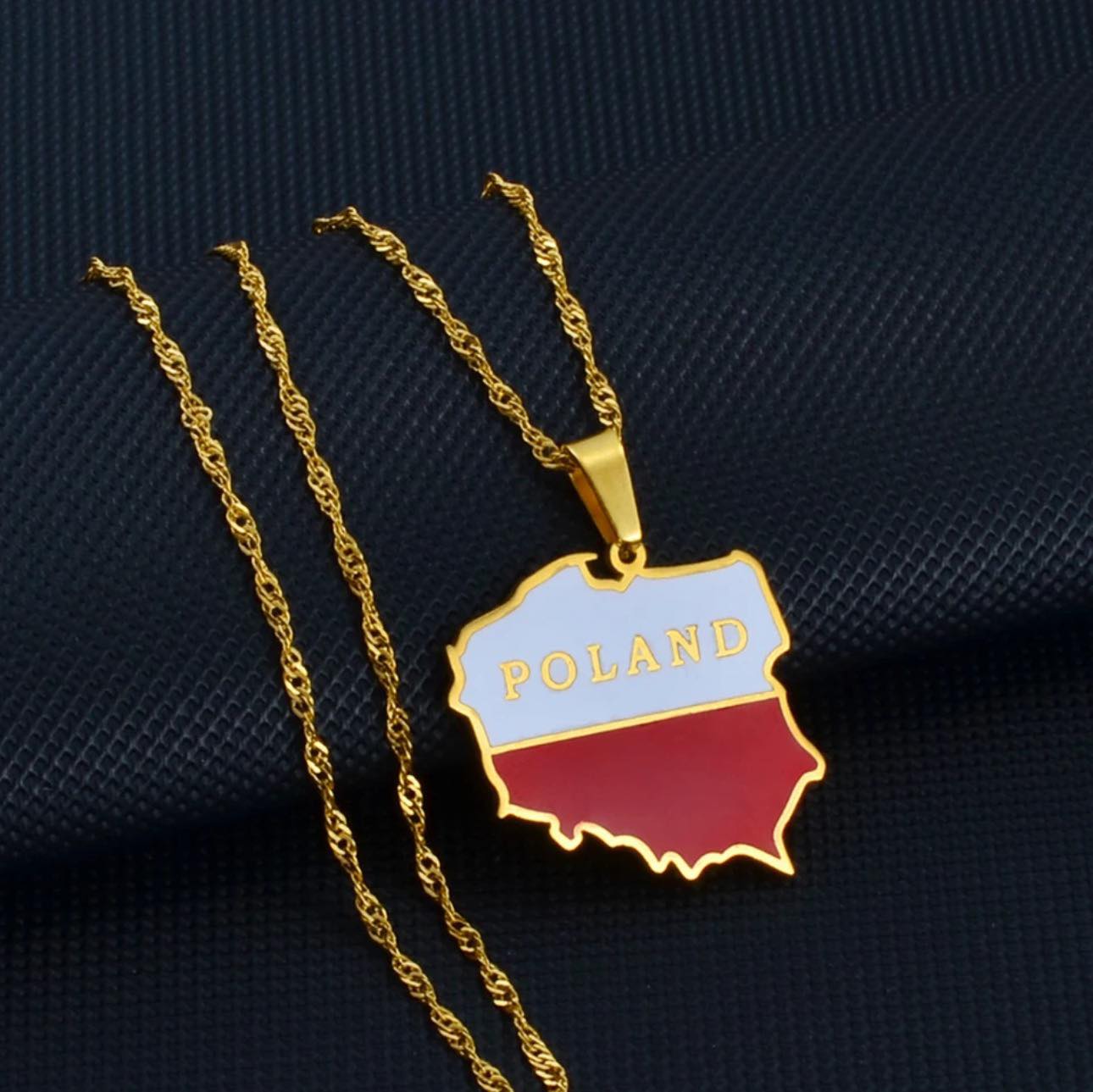 Poland Flag Necklace