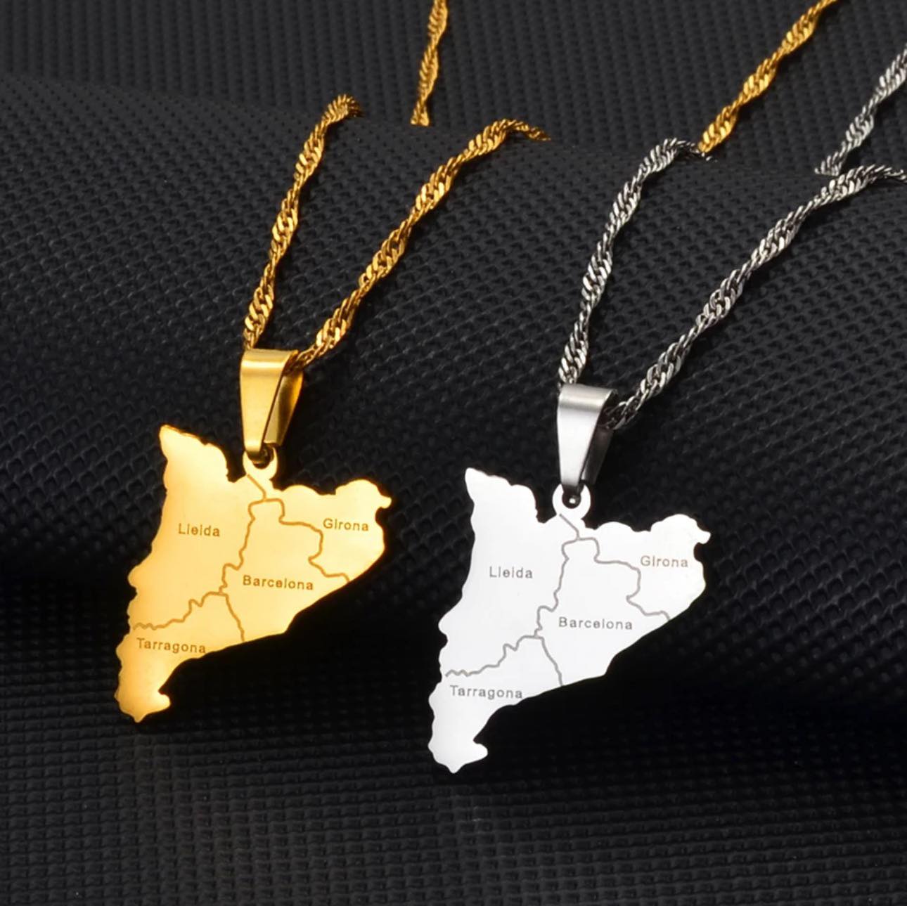 Catalonia Map & Cities Necklace