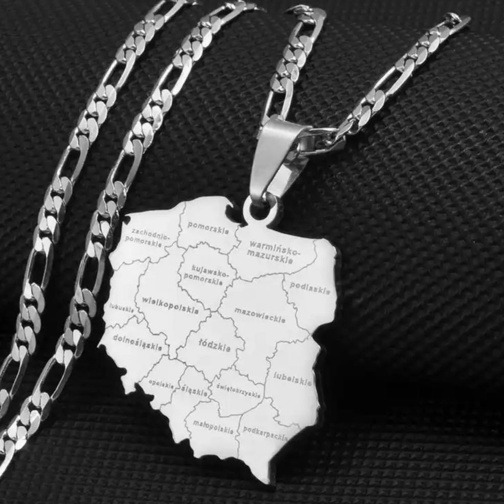 Poland Map & Cities Necklace