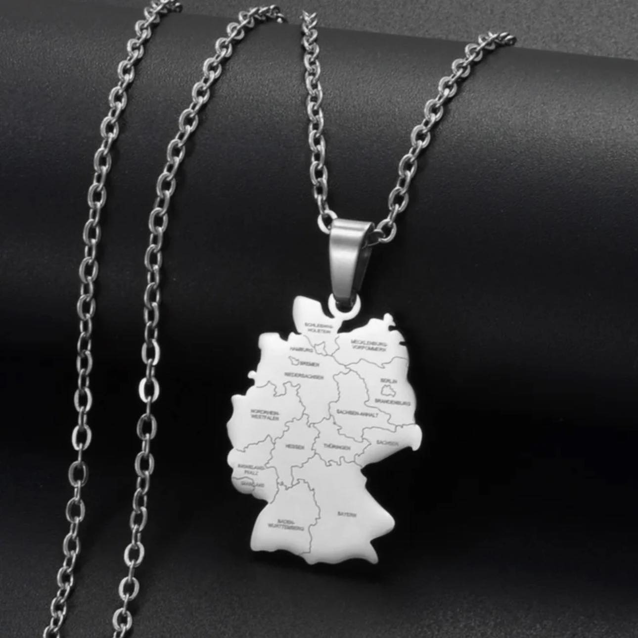 Germany Map & Cities Necklace