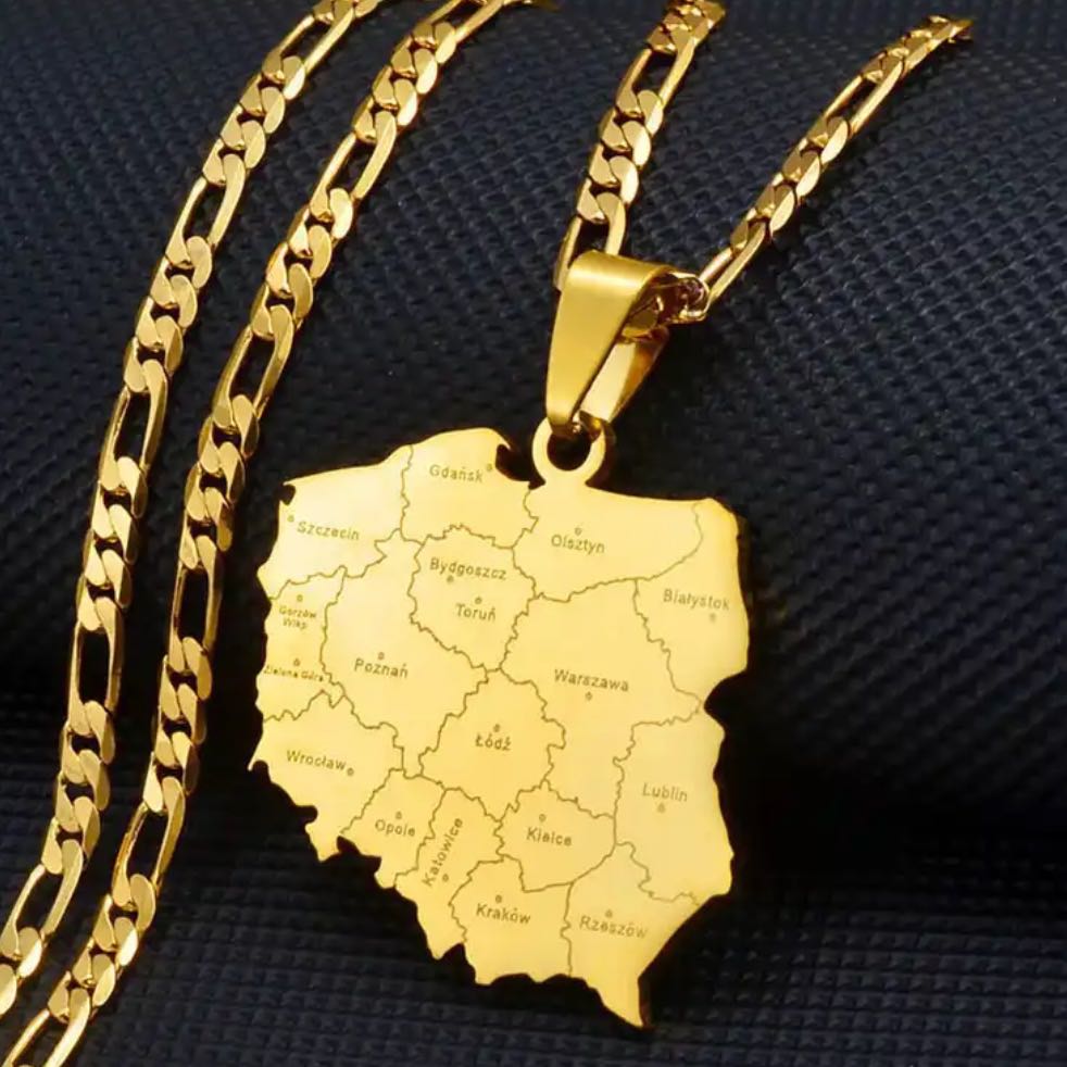 Poland Map & Cities Necklace