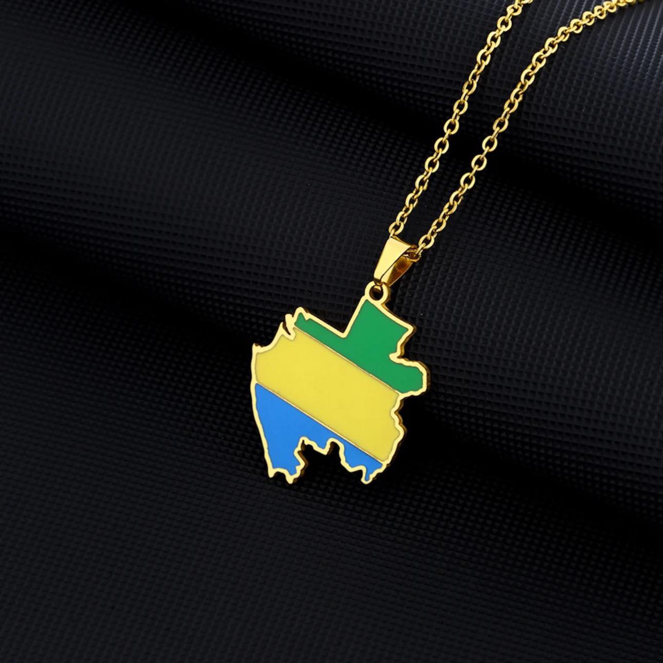 Gabon Flag Necklace