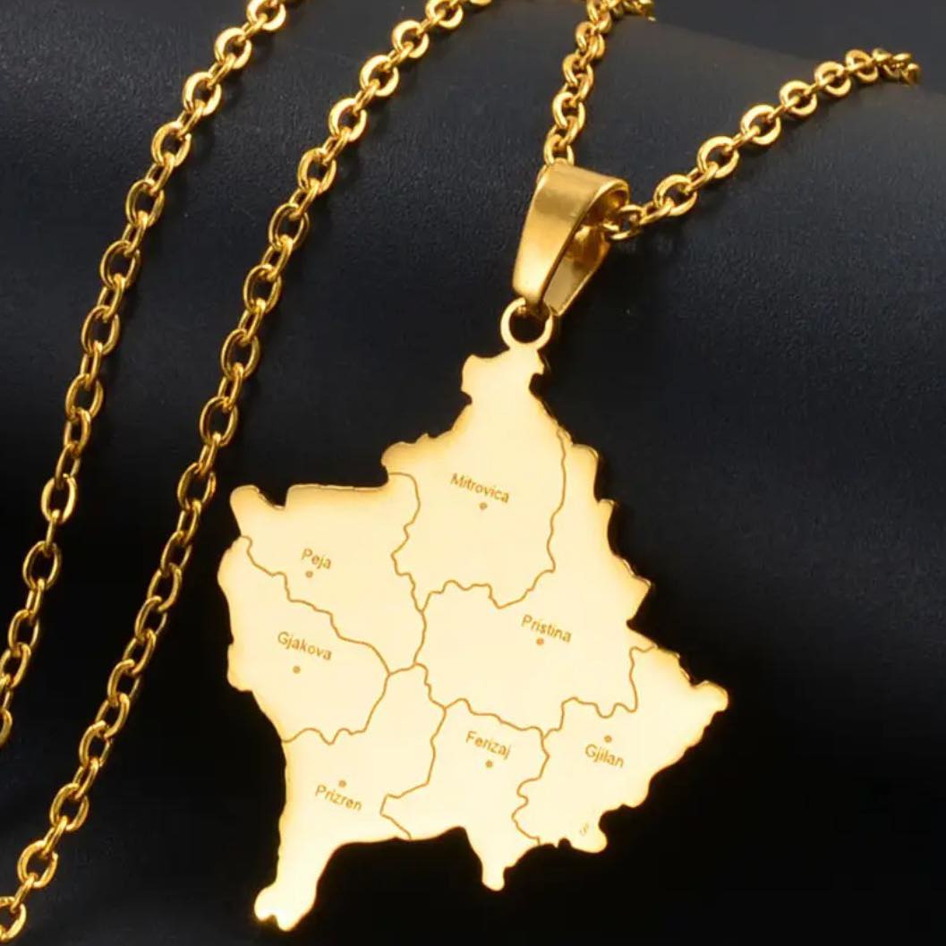 Kosovo Map & Cities Necklace