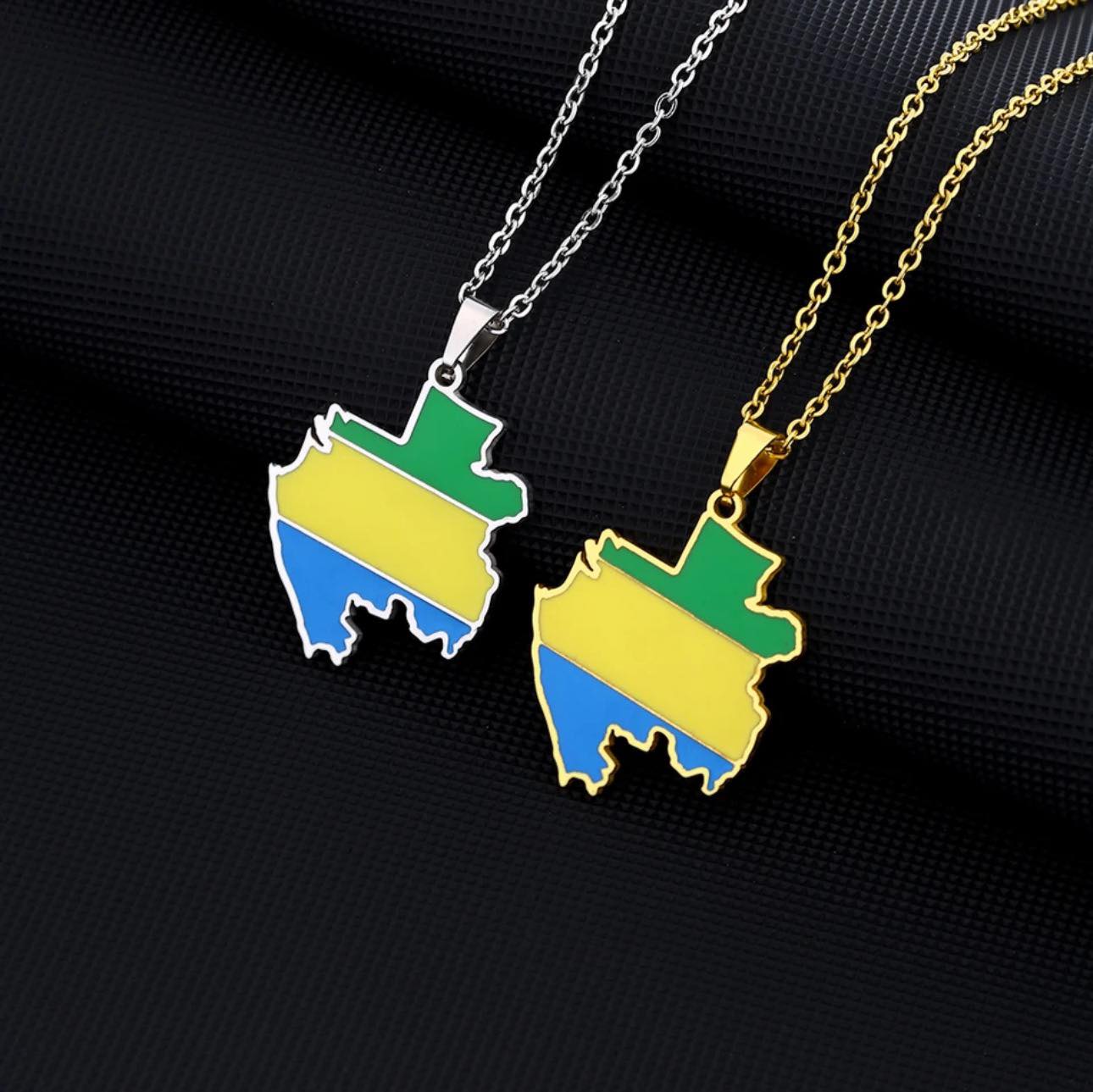 Gabon Flag Necklace