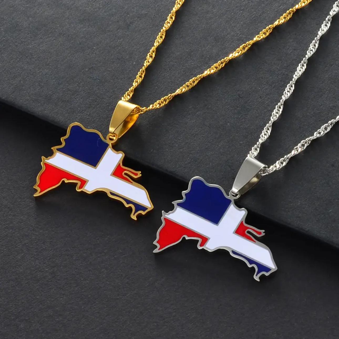Dominican Republic Flag Necklace