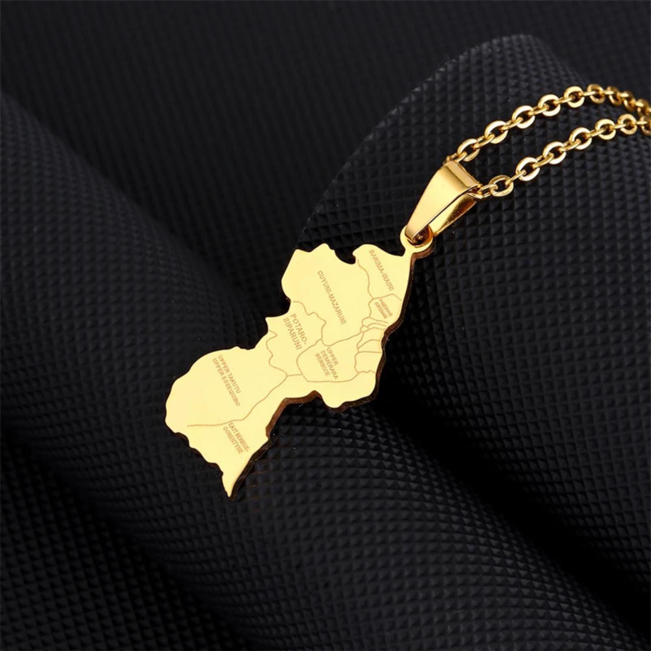 Guyana Map & Cities Necklace