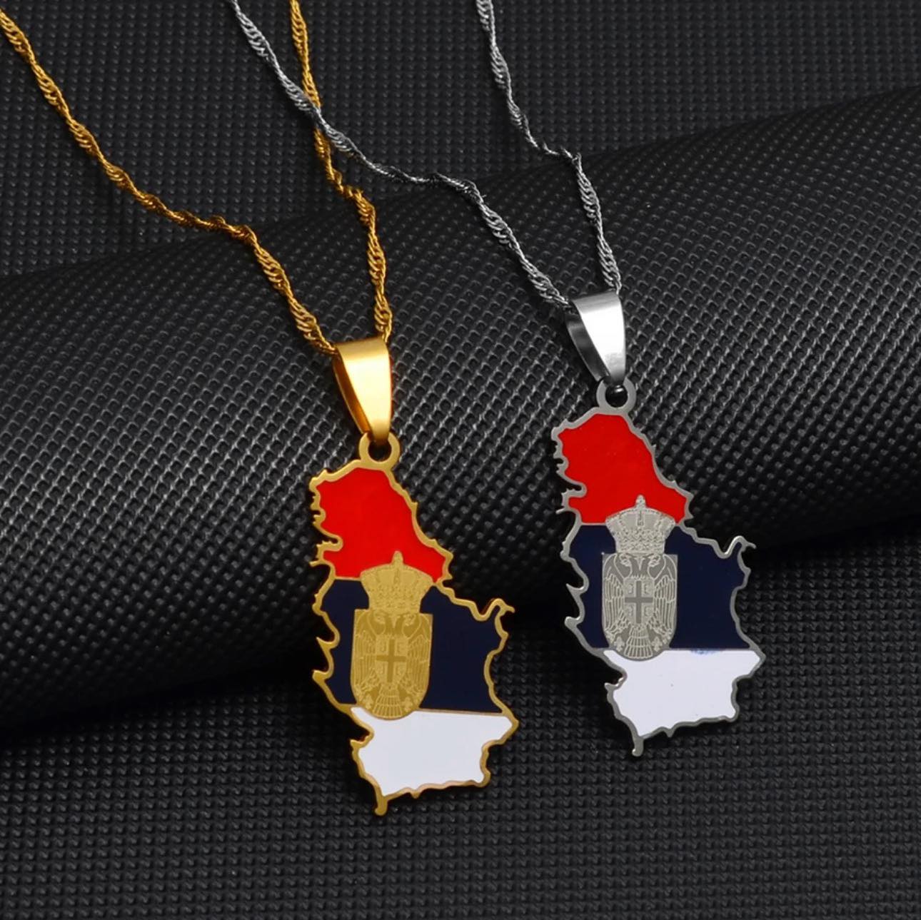Serbia Flag Necklace