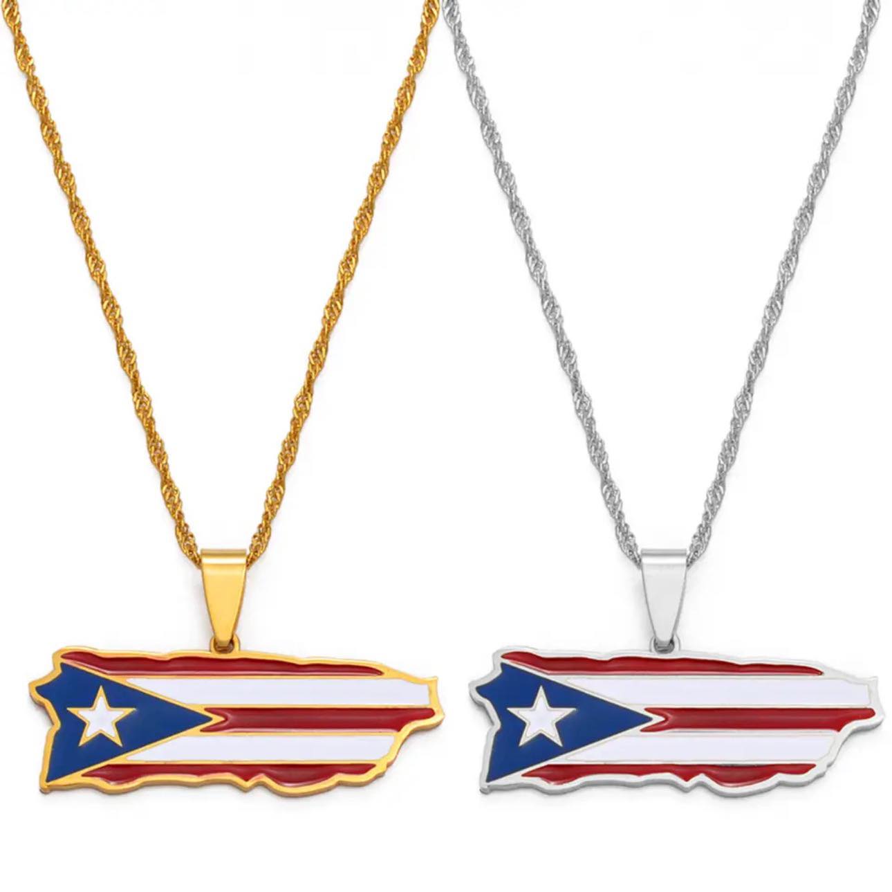 Puerto Rico Flag Necklace