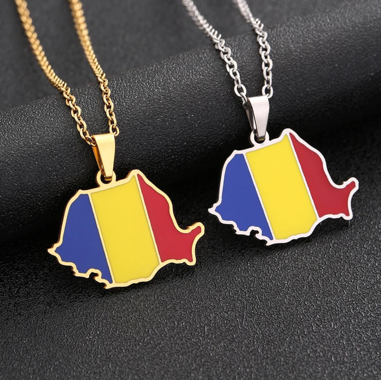 Romania Flag Necklace